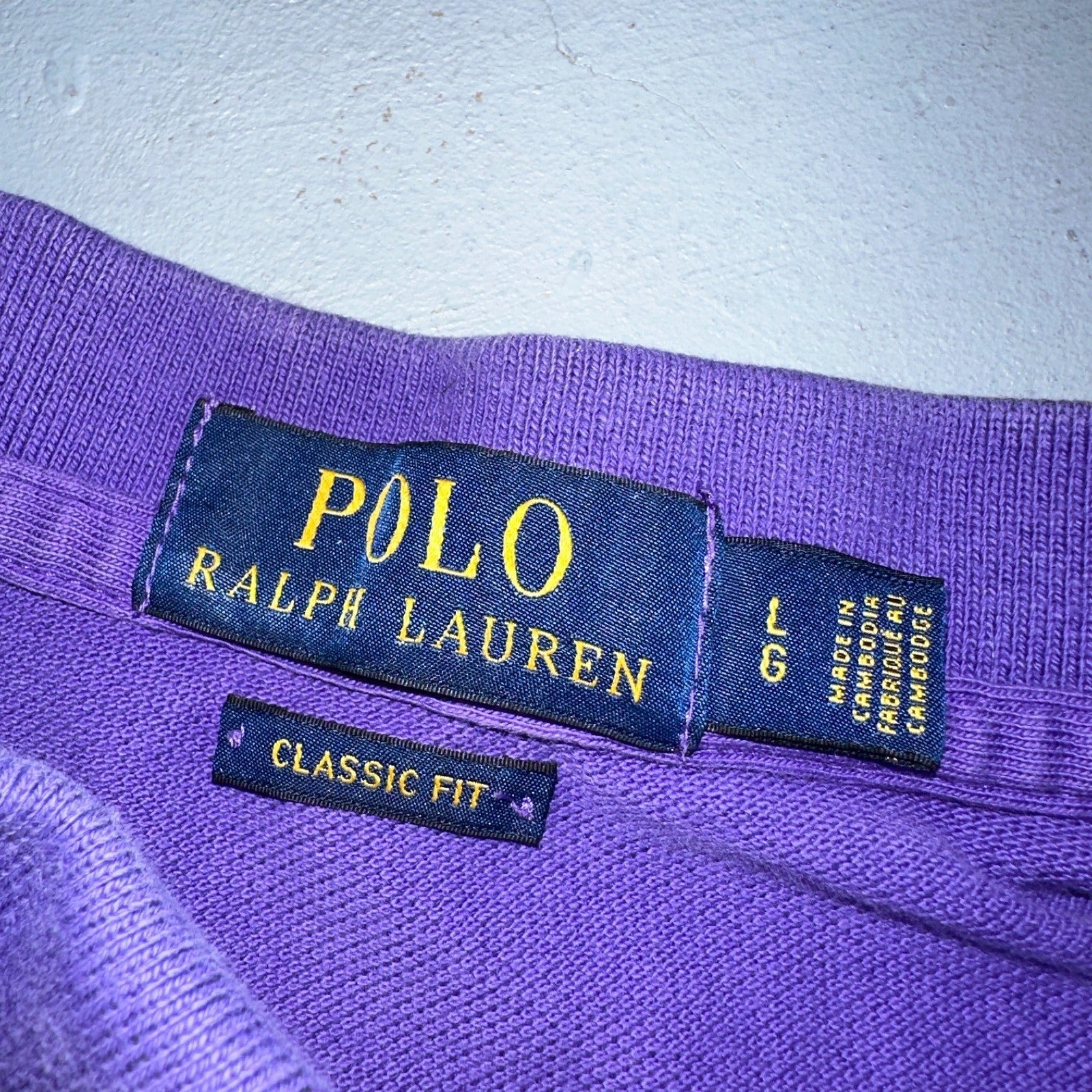 Polo Ralph Lauren Men’s Polo Shirt Purple Yellow Pony Preppy Casual Short Sleeve
