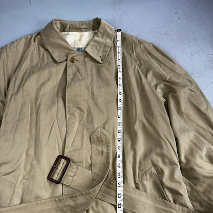 AQUASCUTUM Men's Long Button Up Beige Trench Coat UK 42 Pre-Loved Classic Belted
