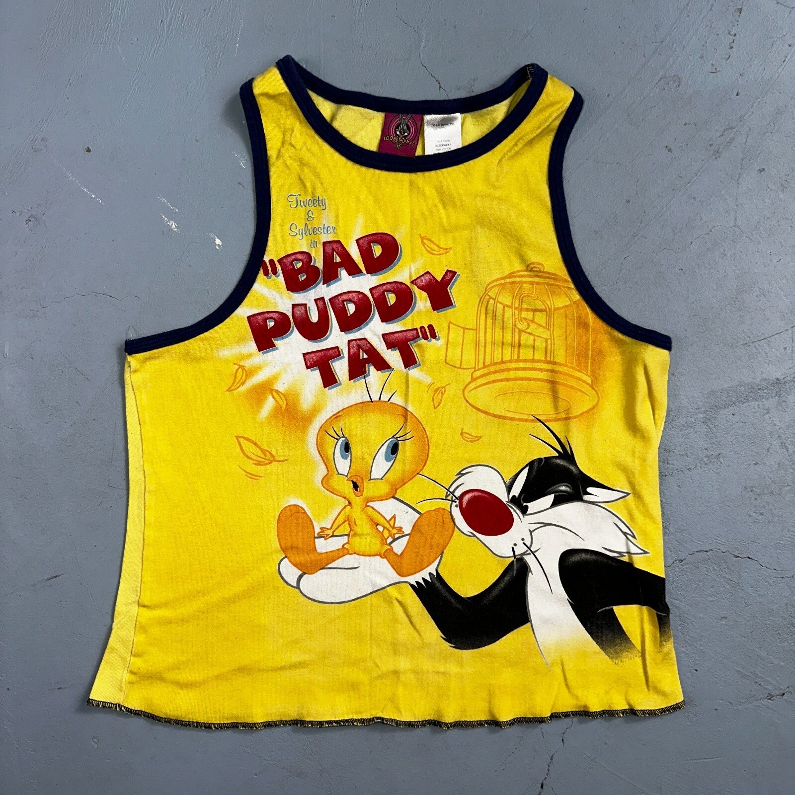 Warner Bros Looney Tunes VTG T Shirt Tank Top Womens XL Y2K Tweedy Bird Cute