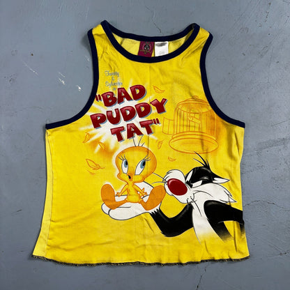 Warner Bros Looney Tunes VTG T Shirt Tank Top Womens XL Y2K Tweedy Bird Cute