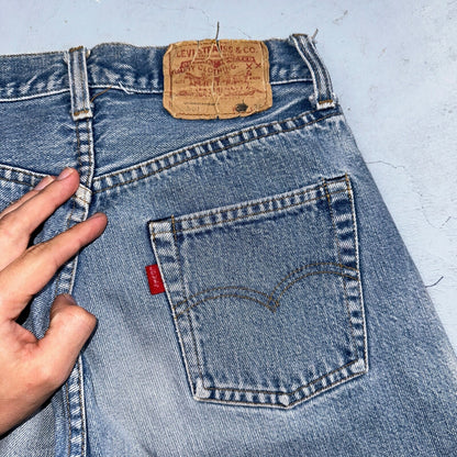 Levis 501 Vintage 80s Redline Selvedge USA XX Jeans Light Wash 28x36 Act 25x31