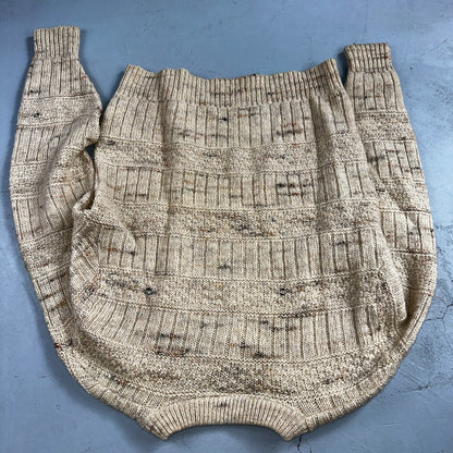 Pendleton VTG Womens V Neck Pullover Wool Sweater Ivory 1970s 70s L Fisherman