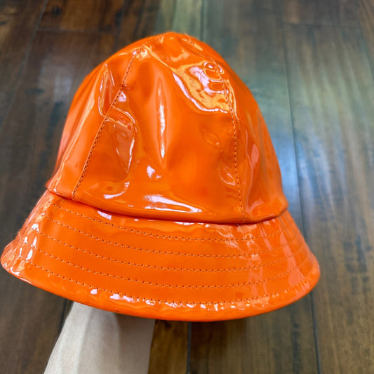 Y2K David & Young Women's Solid Rain Bucket Hat Orange VTG style 90s Cool Cap
