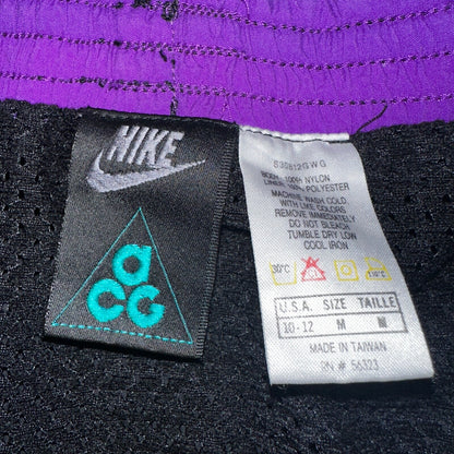 Nike ACG VTG Swim Trunk Mens M Black Cargo Pocket Outdoor Hiking Elastic 90s