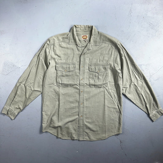 BANANA REPUBLIC 90s Vintage Safari Khaki Long Sleeve Shirt Men's L Outdoor
