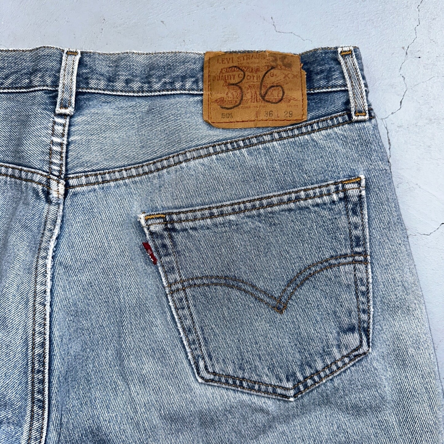 Levis 501 Vintage 90s XX Straight Leg Mexico Jeans 36x29 Light Wash Act 35x28