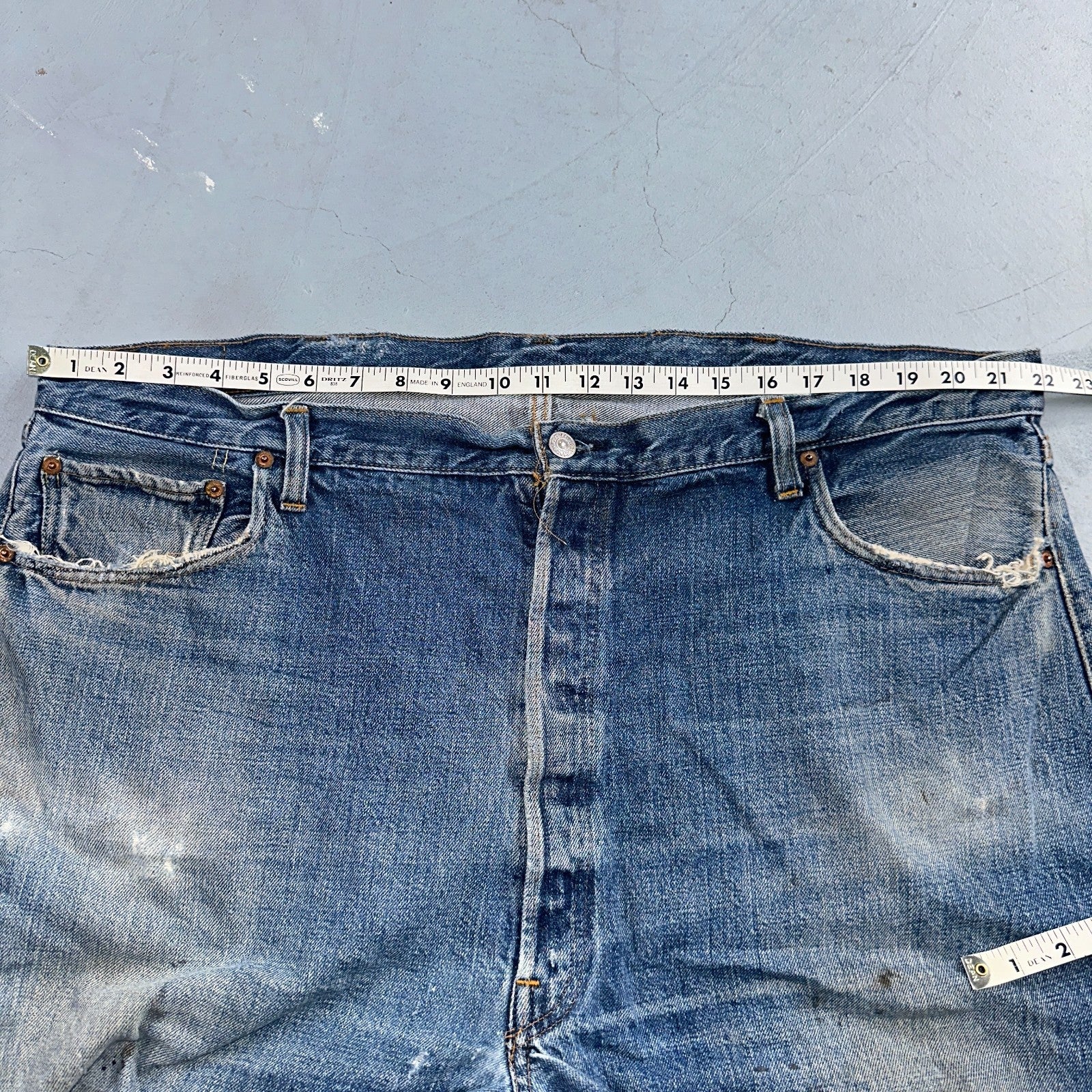 Levis 501 Vintage 70s SS Redline Selvedge USA XX Jeans Med Wash 48x30 Act 44x24