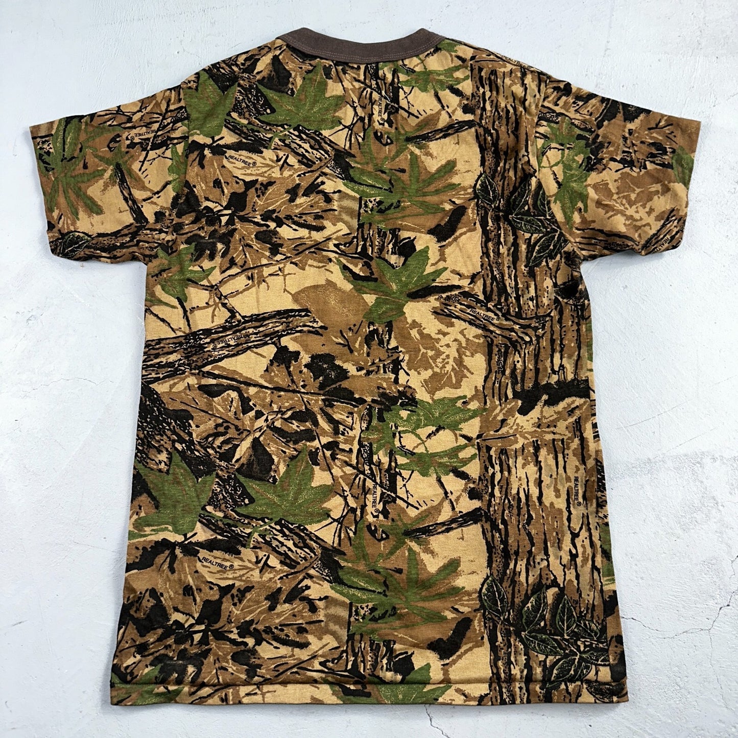 Camo 80s Single Stitch VTG T Shirt Short Sleeve Woodland Hunting USA REALTREE