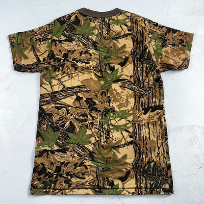 Camo 80s Single Stitch VTG T Shirt Short Sleeve Woodland Hunting USA REALTREE