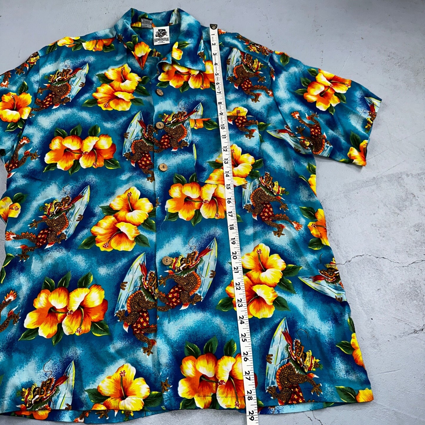 Vintage 90s Kennington Ltd. California Hawaiian Shirt All Over Print Floral Sz L