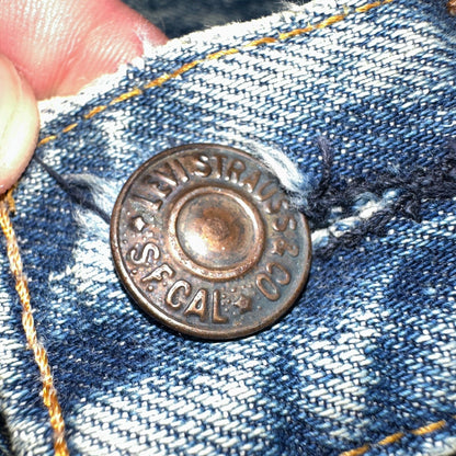 Vintage LEVIS 505 Jeans Big E 1960s Denim 30x26 USA 60s 501 502 Talon Zipper