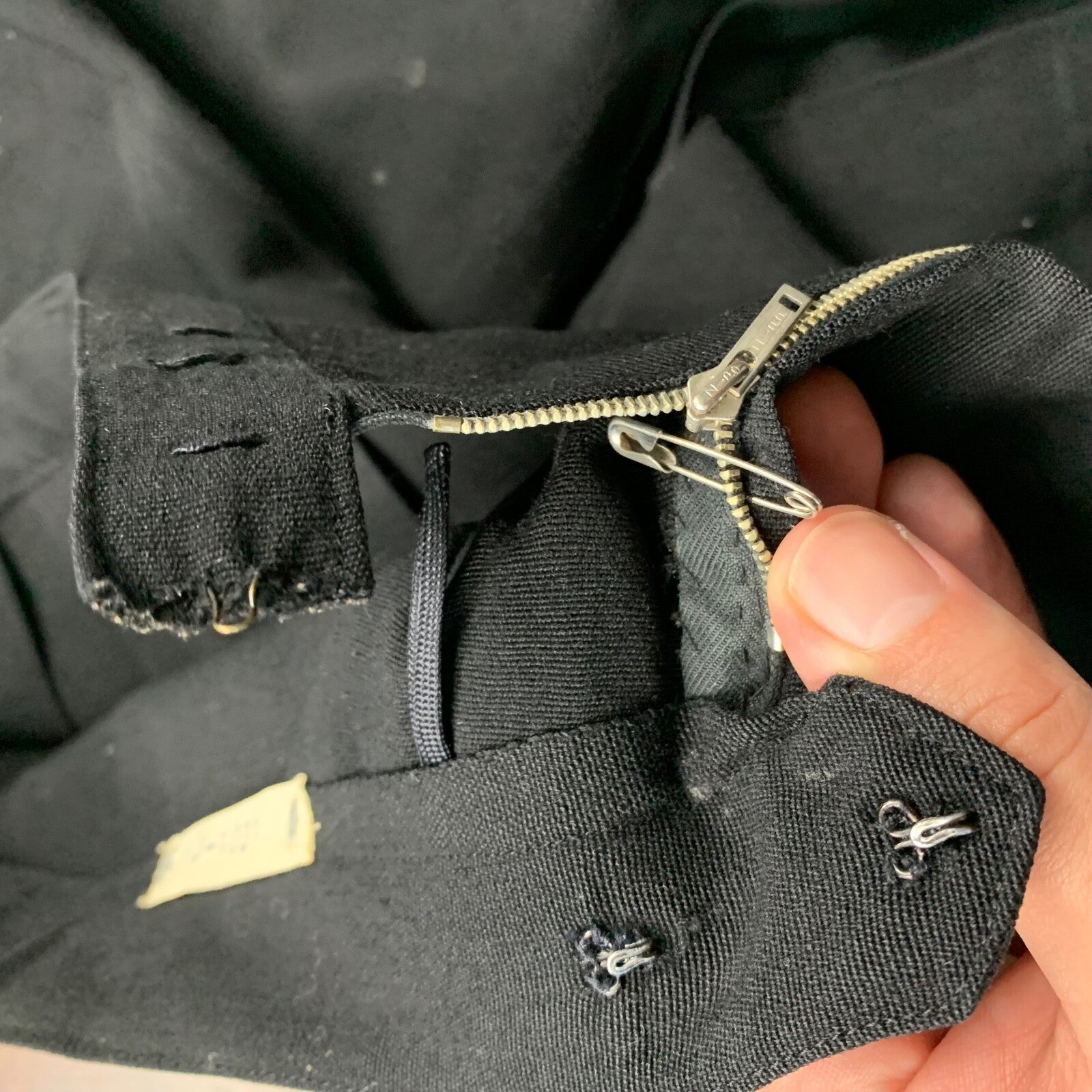 Vintage USA Rockabilly Womens Dress Black Skirt 60s 70s Top Bottom Sanforized