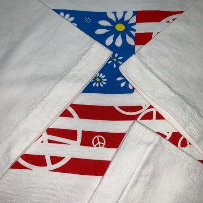 USA Hippie Flag Vintage T Shirt 90s One Love Music Rap Nirvana Peace Oregon
