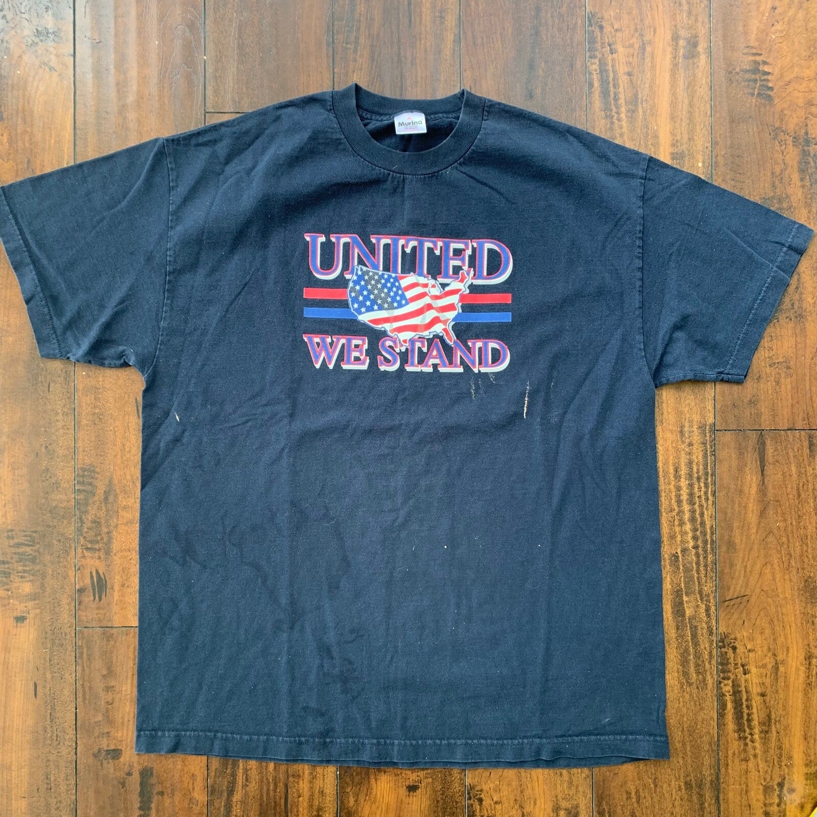USA United We Stand Vintage T Shirt America Country Love Rap Eagle Flag Music