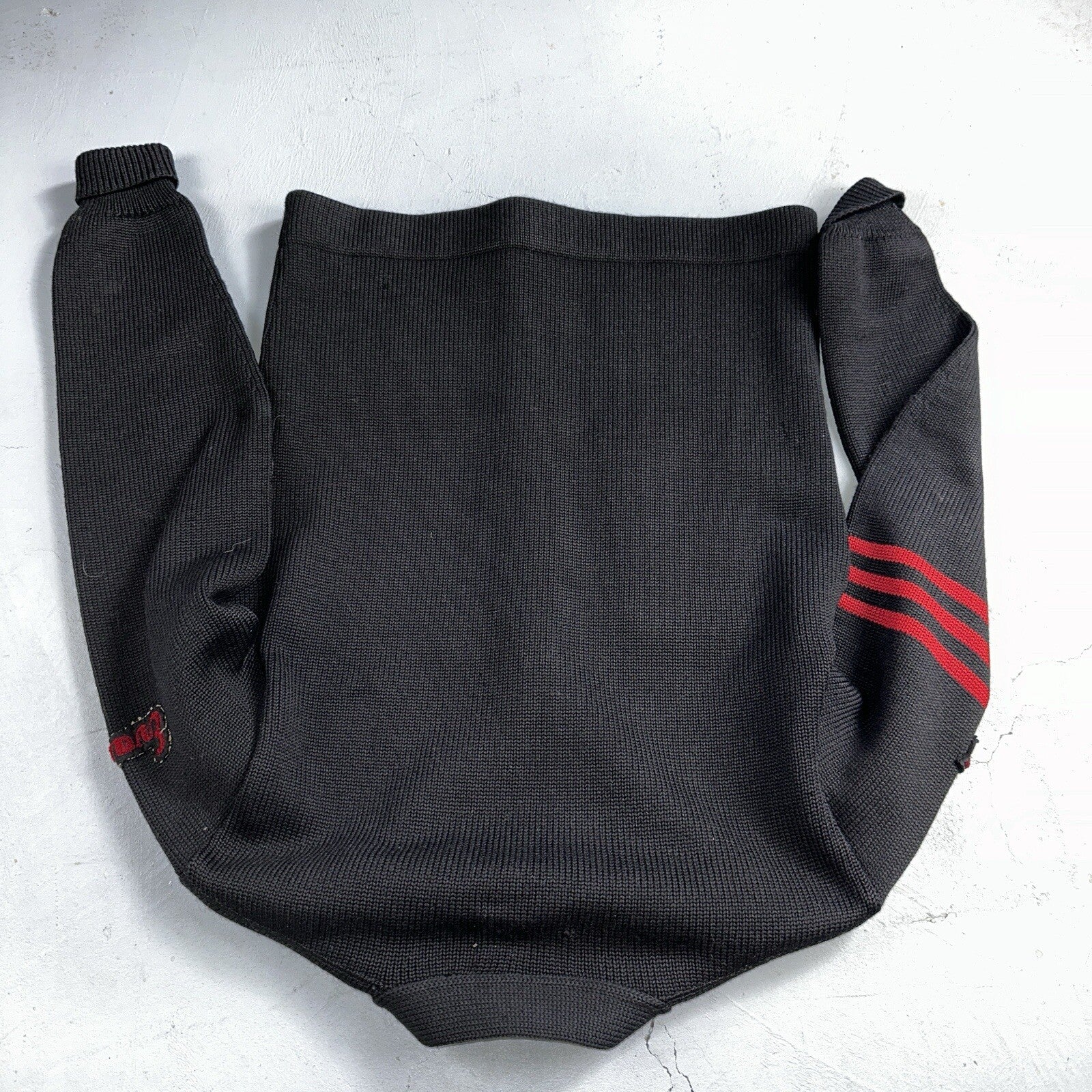 VTG Jack Frost 40s Wool Varsity Sweater Cardigan Indian Black E Evans Letterman