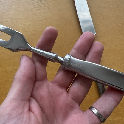 2 VTG Eickhorn Roneusil SIBYLLE Stainless German Flatware Carving Knife Set MCM