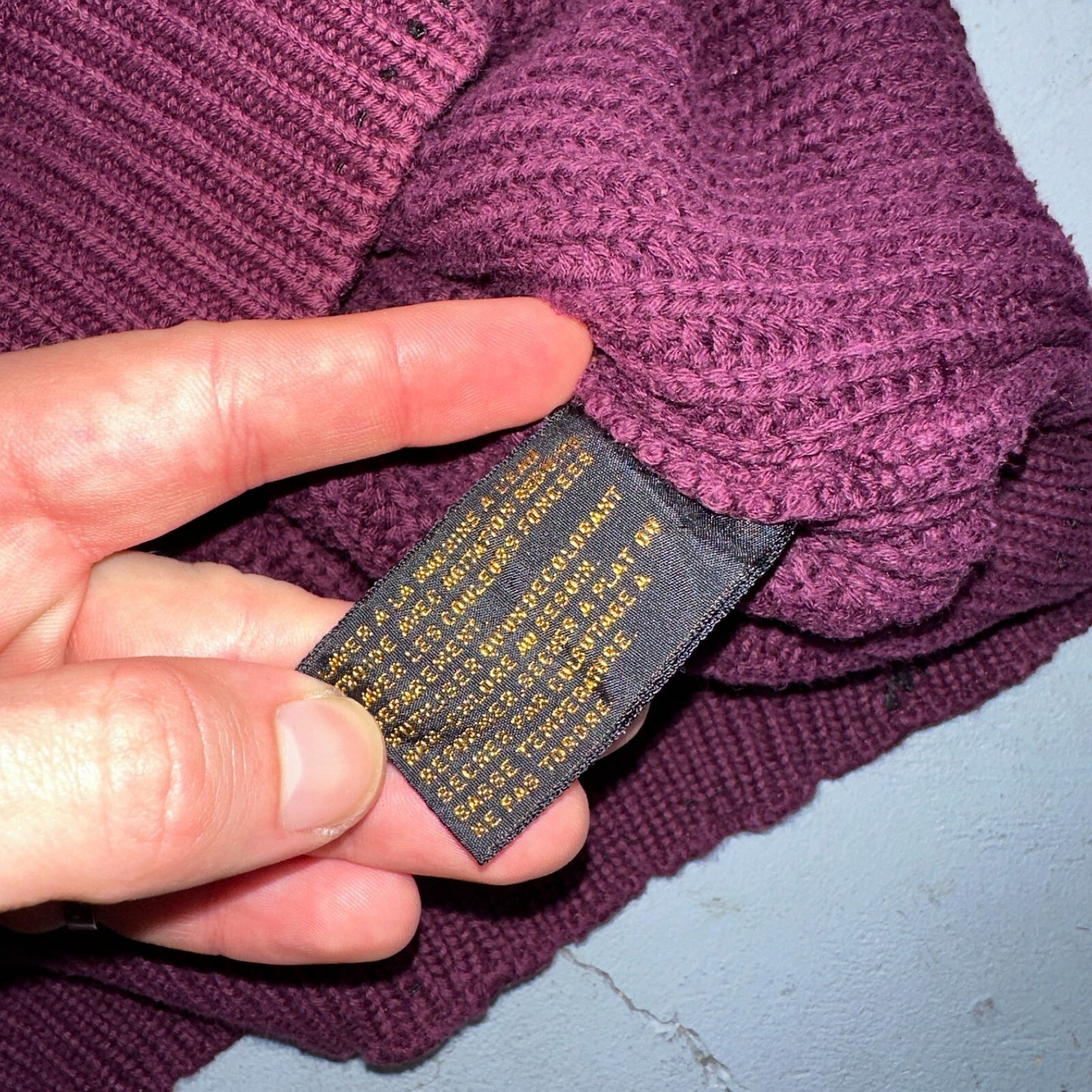 Eddie Bauer VTG 80s Sweater Mens Large Maroon Knit Henley Pullover Outdoor