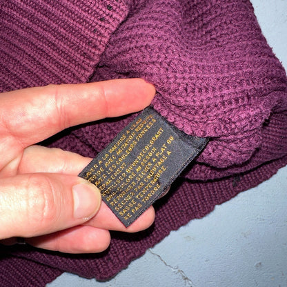 Eddie Bauer VTG 80s Sweater Mens Large Maroon Knit Henley Pullover Outdoor