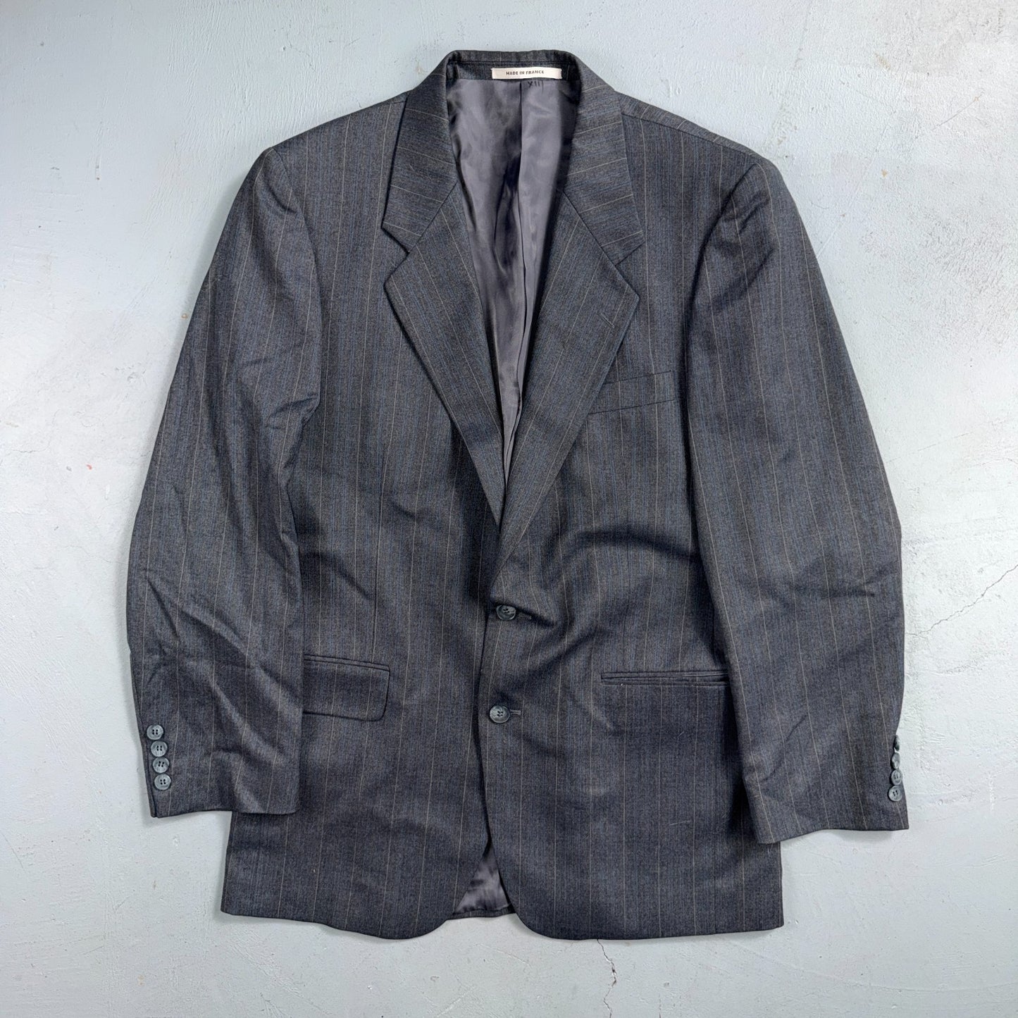 YSL Yves Saint Laurent Vintage Gray Grodin Jacket 38 Blazer Coat France Suit 80s