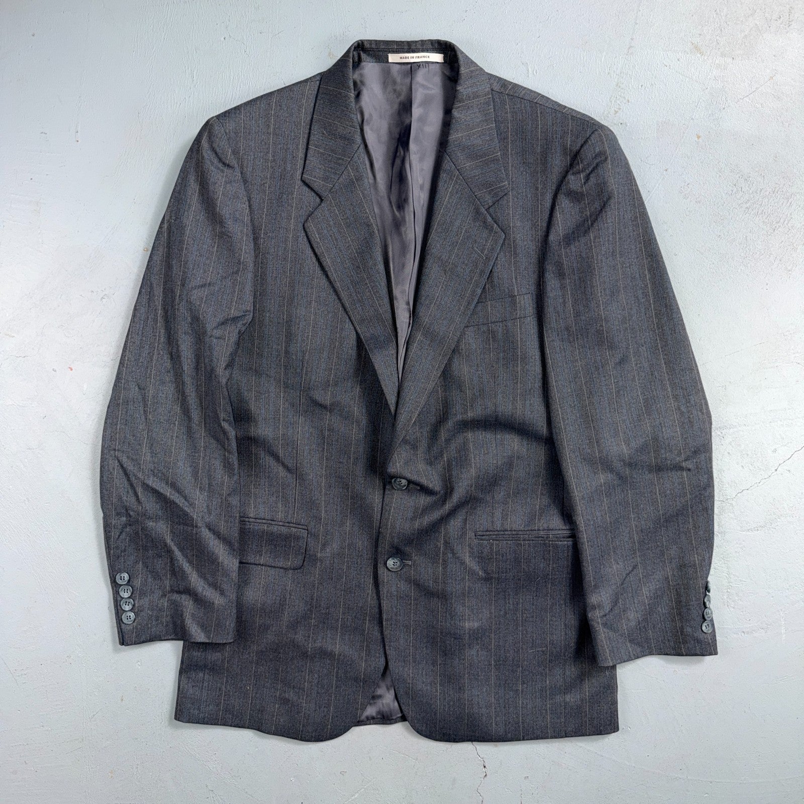 YSL Yves Saint Laurent Vintage Gray Grodin Jacket 38 Blazer Coat France Suit 80s