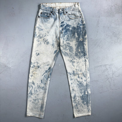 Levis 501 Vintage 80s USA XX Straight Leg Jeans 30x36 Bleach Light Wash Ac 26x31