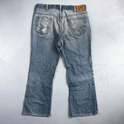 Levis 517 Vintage 80s USA Orange Tab Bootcut Flare Blue Jeans Talon Act 38x28