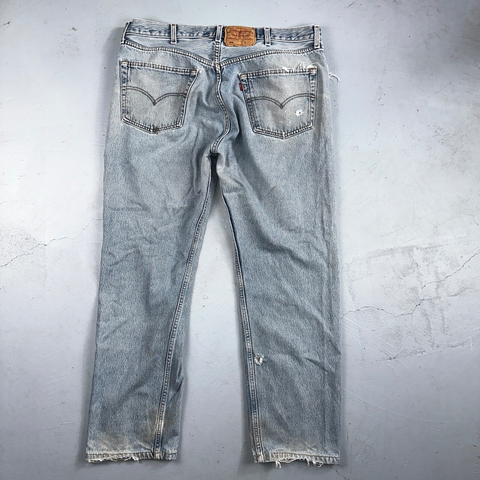 Levis 501 Vintage 90s Mexico Straight Leg Jeans 40x32 Y2K Light Wash Act 38x30