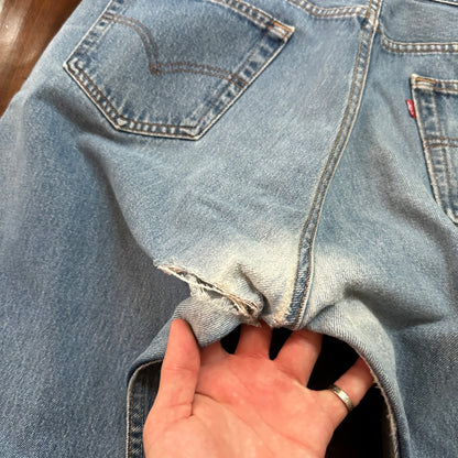 VTG 90s Levis 501 Button Fly 38x36 USA Tag Jeans Straight Wash Blue XX Act 35x32