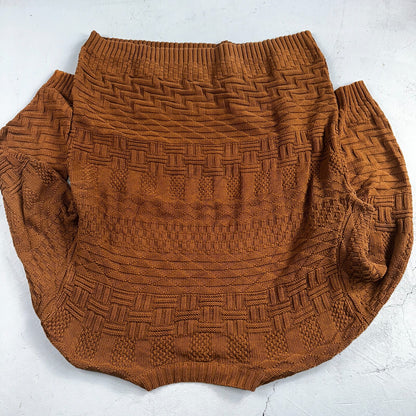 Vintage Saks Fifth Avenue Sweater 100% Cotton Mens M Brown Pullover Mock Neck