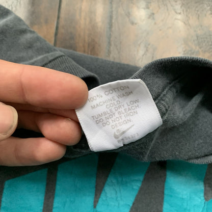 Nike Air Vintage T Shirt 90s Gray Tag Chop Gym Summer Tank Faded Black Thrashed