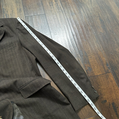 1960s 1970s Brown Striped Sport Jacket VTG Mens Suit 44 33x32 Rockabilly Wool