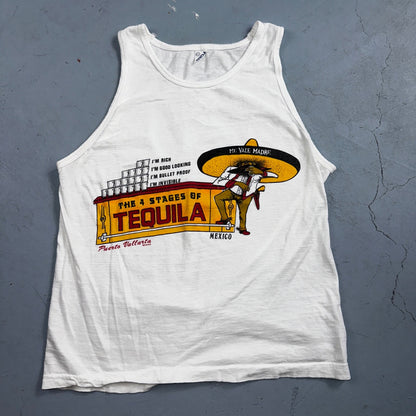 Tequila 4 Stages VTG T Shirt Tank Top Pueto Vallarta Mexico Funny Humor Joke