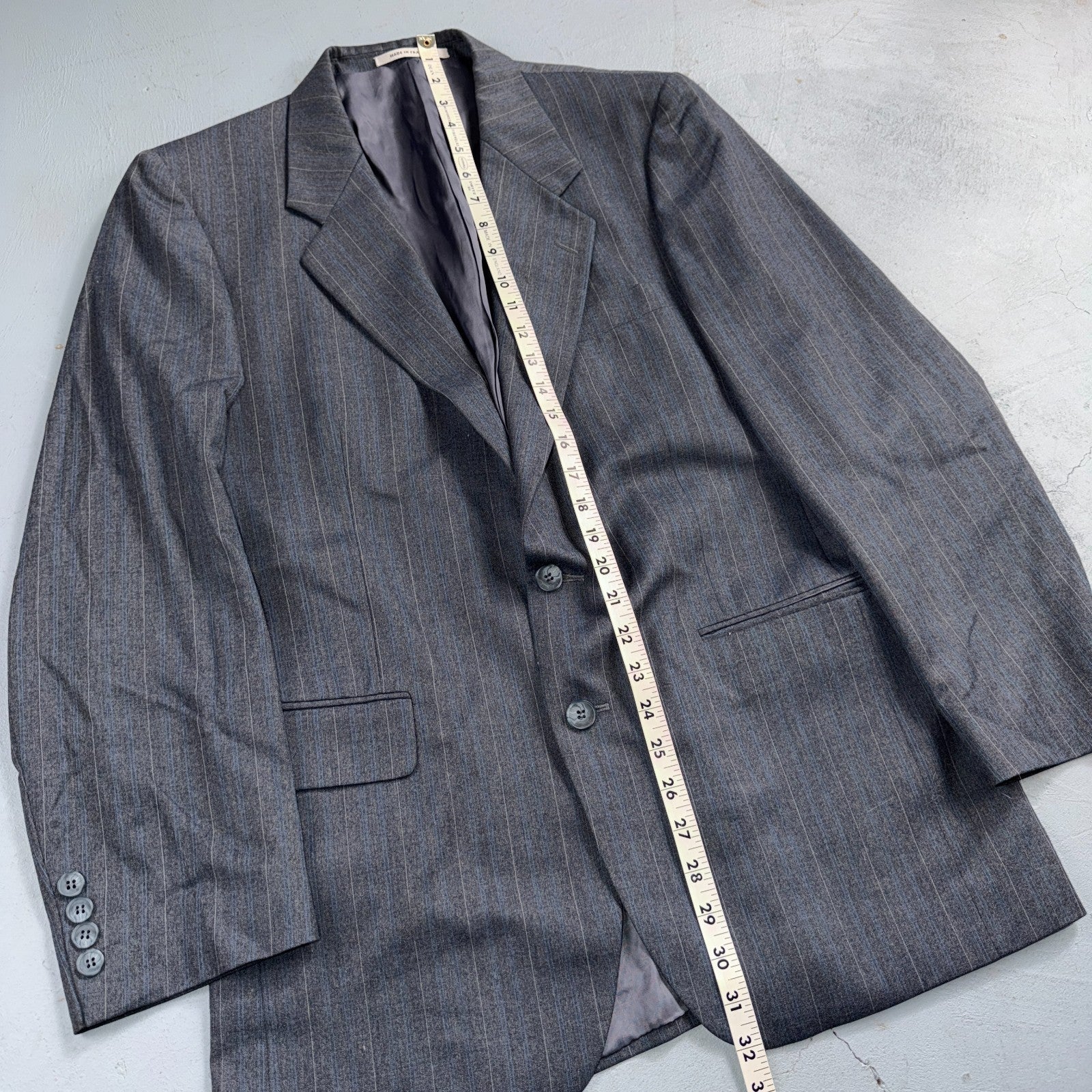 YSL Yves Saint Laurent Vintage Gray Grodin Jacket 38 Blazer Coat France Suit 80s