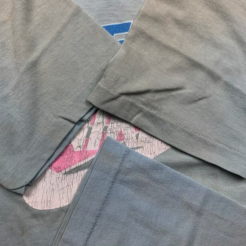 Nike Vintage T Shirt USA 70s 80s Quad Swoosh Block Print Running Oregon Geisha