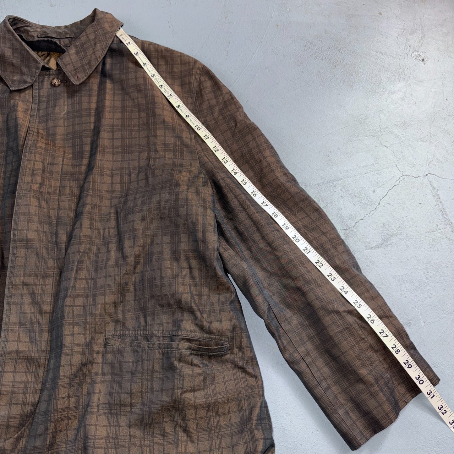 Vintage Size 42 All Weather Trench Coat Men Brown Button Rain Coat 1960s 60s