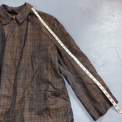 Vintage Size 42 All Weather Trench Coat Men Brown Button Rain Coat 1960s 60s