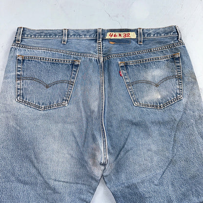 Levis 501 Vintage 90s USA XX Straight Leg Jeans Blue Light Wash 46x32 Act 42x28