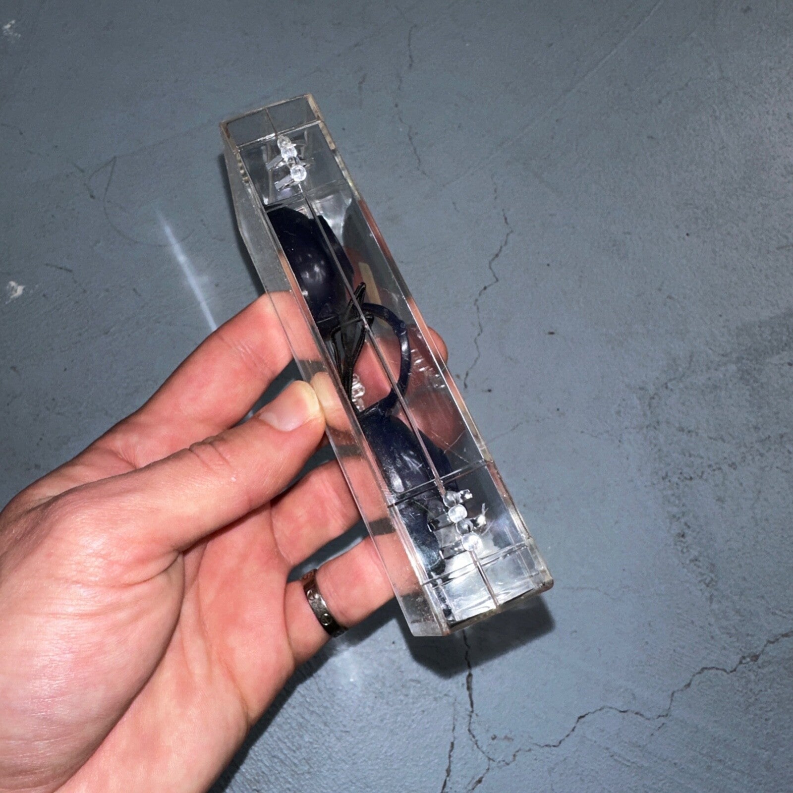 Vintage 1986 LUCAS Super Sunnies Eyeshields Navy Tanning Bed Protection Eyewear