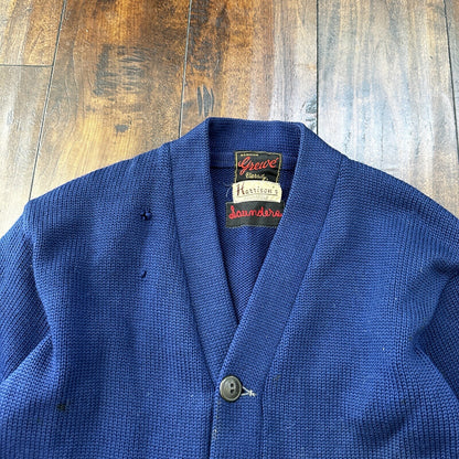 Vintage Men's Varsity Letter Sweater 50s Cardigan Grewe Sz 40 Rockabilly Wool