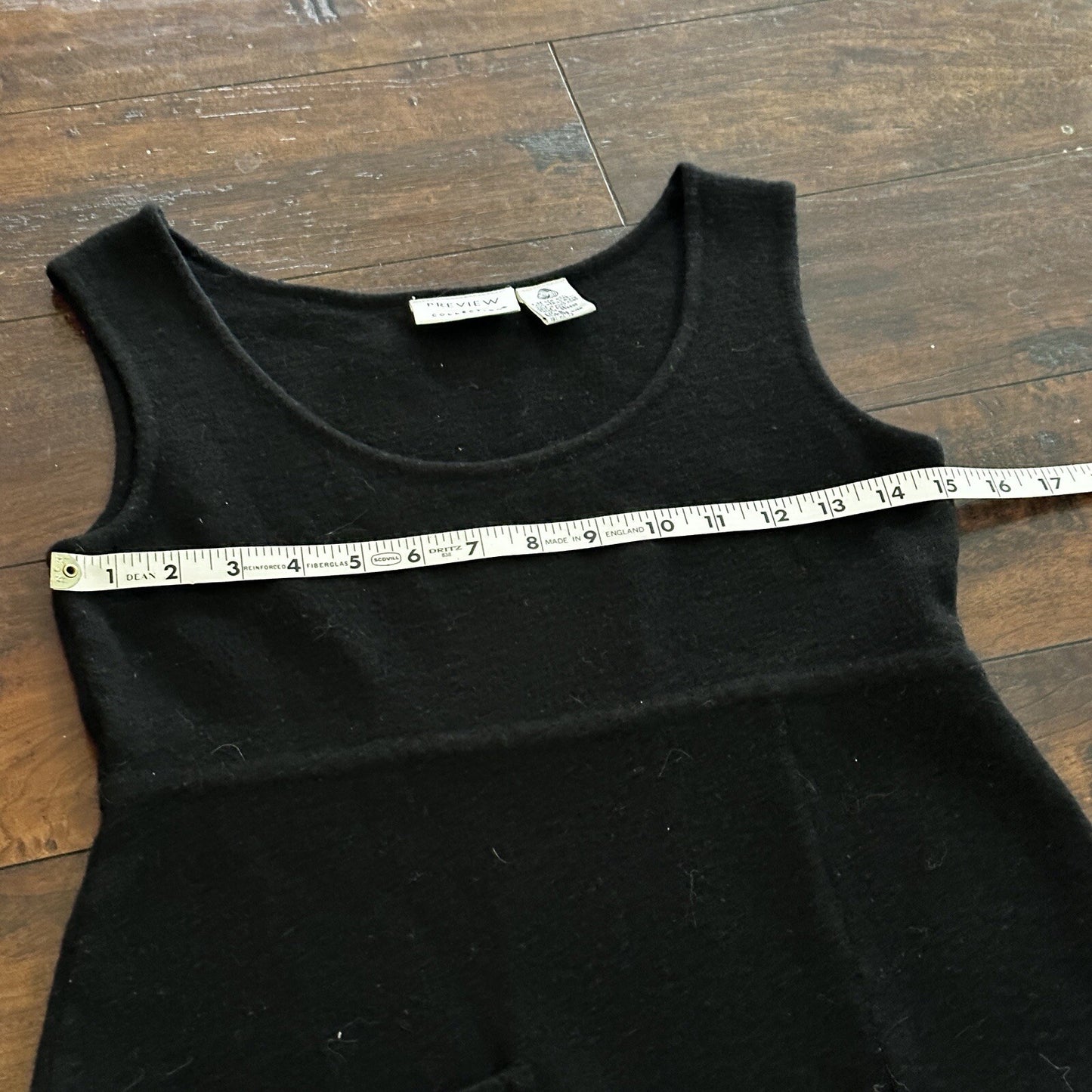 Preview Collection S Black Pure Wool X Fine Merino Sweater Dress Sleevless VTG