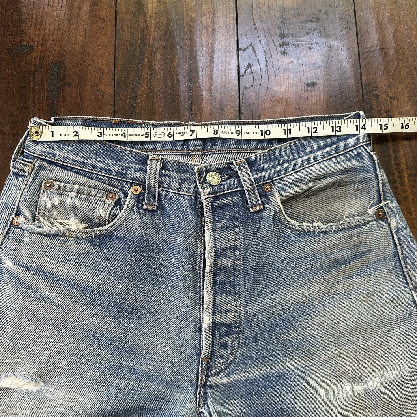 Levis Vintage 80s Redline Selvedge USA 501 XX Jeans Light Wash 31x33 Act 28x29