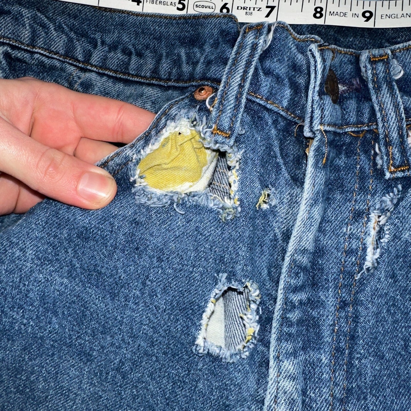 Levis 517 Vintage 80s USA Orange Tab Bootcut Flare Blue Worn Jeans Act 31x30