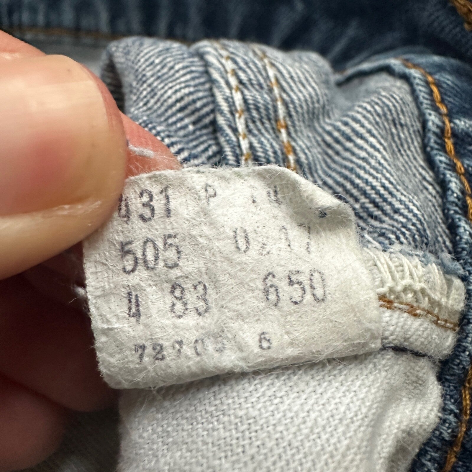 Vintage 80s Levis 505 36x36 USA Blue Jeans 501 Act 34x34 Med Wash