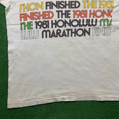 Vintage Nike T Shirt USA Rare Jordan 1981 Finisher Honolulu 80s Japan Geisha
