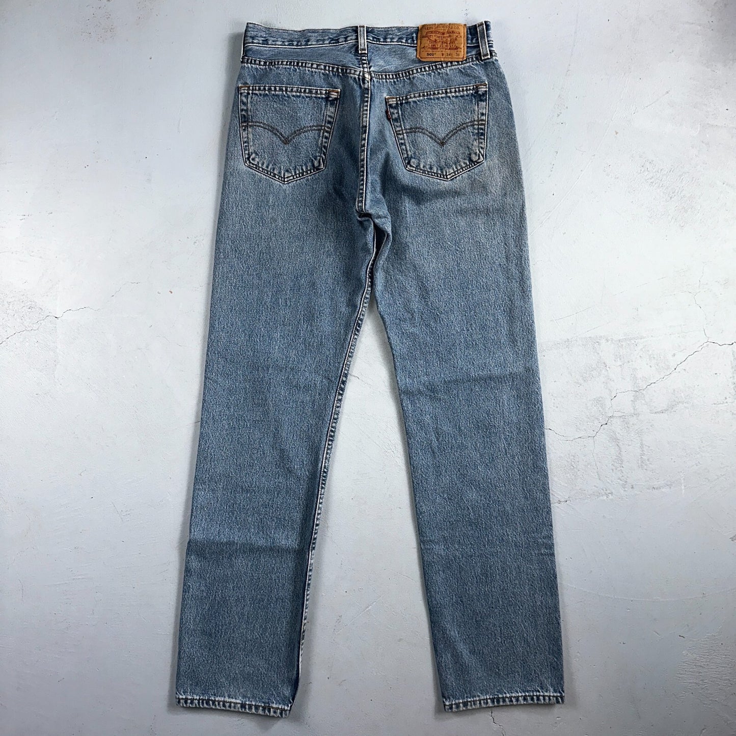 Levis 501 Vintage Y2K XX Straight Leg Jeans 90s Blue Light Wash 34x36 Act 32x34