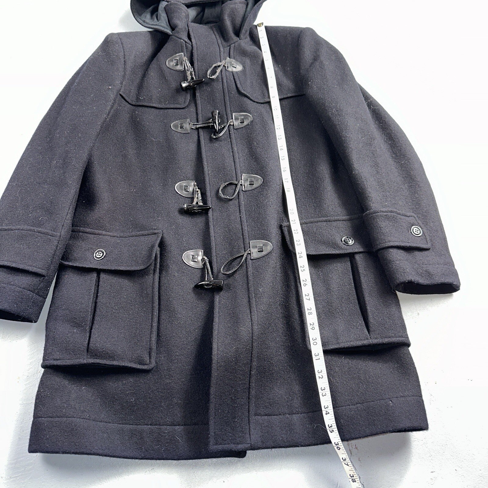 L.L. Bean Men S US Navy Anchor Collection Toggle Wool Pea Coat Jacket USA VTG