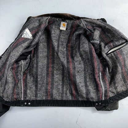 Carhartt VTG Jacket Mens 48 Black Detroit J01 Blanket Lined USA J97 BLK XL