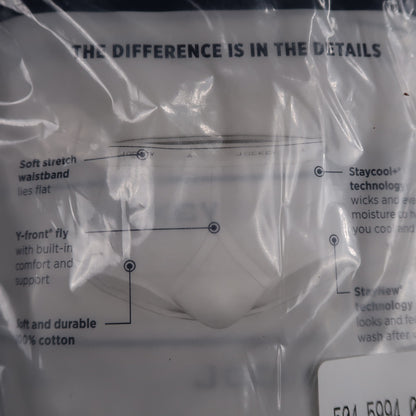 Jockey Classic Briefs 5 Pack Size 40 Underwear 100% Cotton Y Front White Lot 4