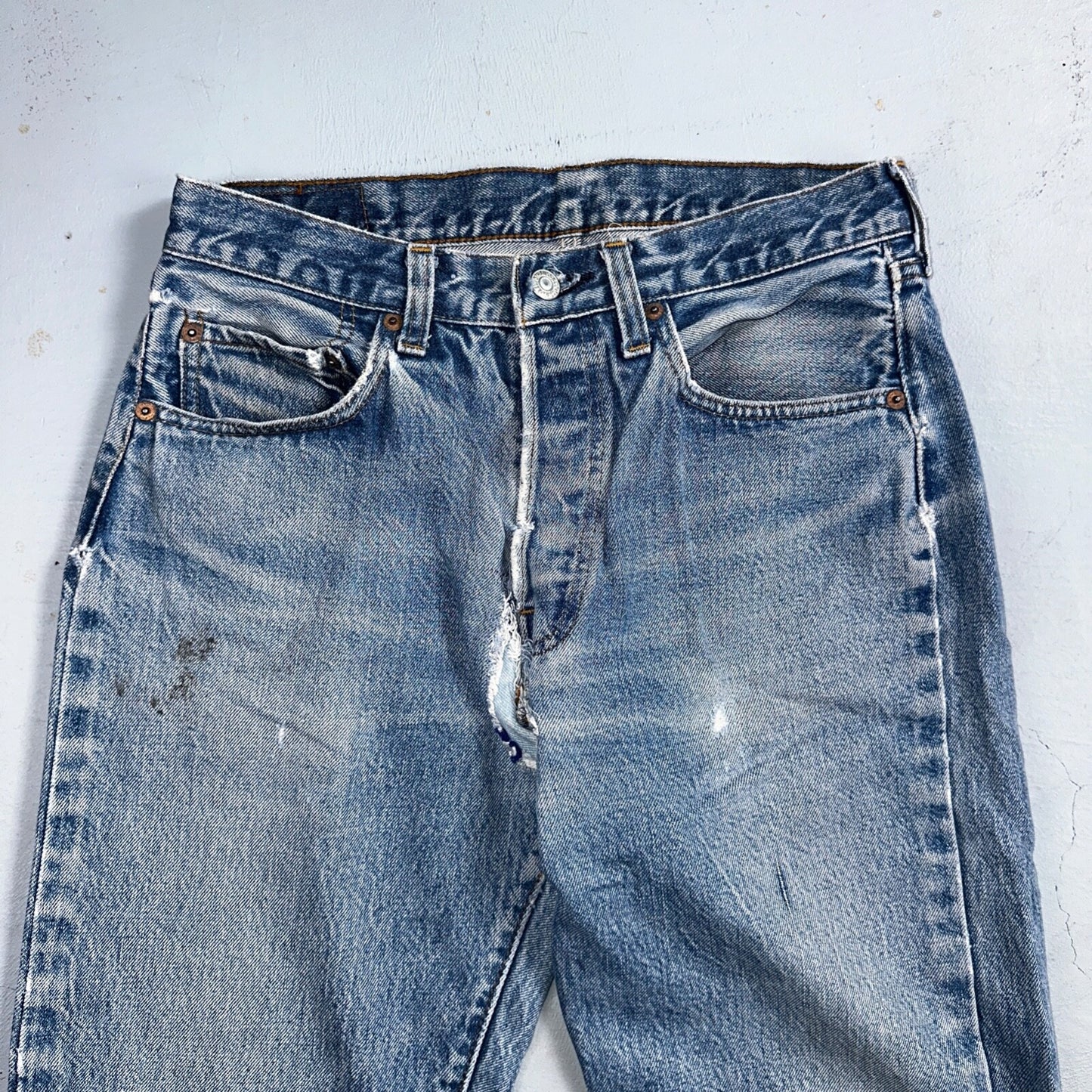 Levis 501 Vintage 80s Redline Selvedge USA XX Jeans Light Wash 32x33 Act 28x28