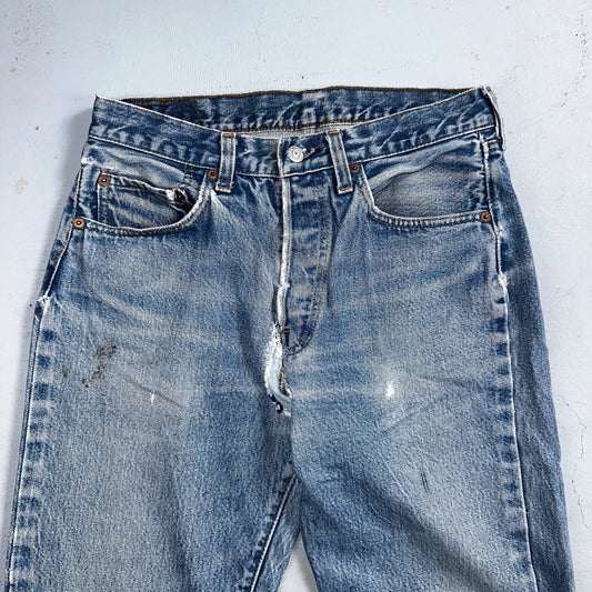 Levis 501 Vintage 80s Redline Selvedge USA XX Jeans Light Wash 32x33 Act 28x28